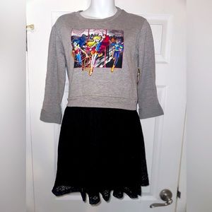 DC Super Heroes Girls Comics Crochet Lace Skirt Dress Size XL 14-16 New NWT